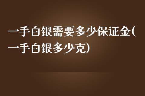 一手白银需要多少保证金(一手白银多少克)_https://www.baiyinzbj.com_原油期货直播室_第1张