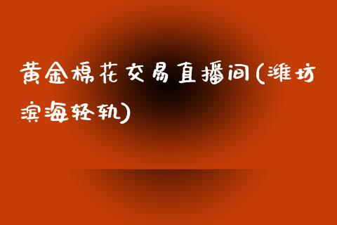 黄金棉花交易直播间(潍坊滨海轻轨)_https://www.baiyinzbj.com_期货直播间_第1张